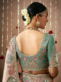 Captivating Cream Designer Silk Saree With Heavy Embroidered Work - women's fashion mart