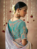 Pleasing Lavender Designer Silk Embroidered Saree - women's fashion mart