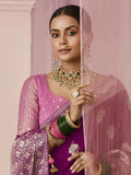 Purple Designer Silk Saree with Floral Weaving Work - women's fashion mart