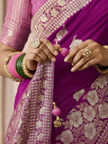 Purple Designer Silk Saree with Floral Weaving Work - women's fashion mart