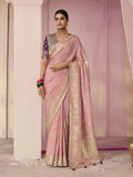 Mauve Designer Silk Saree with Floral Weaving Work - women's fashion mart