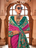 Ravishing Rani Pink Silk Patola Saree -Saree Unstitched women's fashion mart