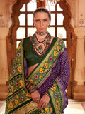 Heavenly Deep Purple Silk Designer Patola Saree - women's fashion mart