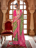 Fantastic Green Silk Patola Saree -Saree Unstitched women's fashion mart