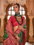 Comforting Dark Green Silk Designer Patola Saree - women's fashion mart