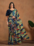 Mesmeric Multi Digital Printed Satin Silk Ready To Wear Saree - women's fashion mart