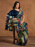 Mesmeric Multi Digital Printed Satin Silk Ready To Wear Saree - women's fashion mart