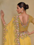 Glorious Mustard Banarasi Silk Embroidered Saree - women's fashion mart