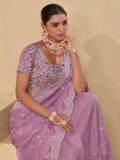 Magical Pink Banarasi Silk Embroidered Saree - women's fashion mart