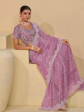 Magical Pink Banarasi Silk Embroidered Saree - women's fashion mart
