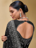 Fabulous Black Banarasi Silk Embroidered Saree - women's fashion mart