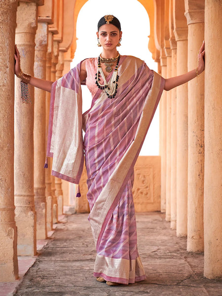 Magnificent Mauve Viscose Silk Printed Saree - women's fashion mart