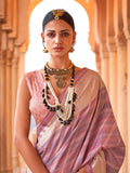 Magnificent Mauve Viscose Silk Printed Saree - women's fashion mart