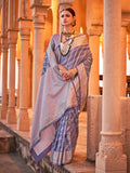 Luxurious Lavender Viscose Silk Printed Saree - women's fashion mart