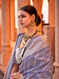 Luxurious Lavender Viscose Silk Printed Saree - women's fashion mart
