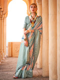 Peerless Pista Green Viscose Silk Printed Saree - women's fashion mart