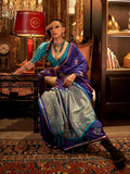 Purple Pure Satin Silk Designer Saree - women's fashion mart