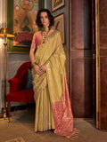 Mesmerizing Mustard Tussar Silk Handloomed Saree - women's fashion mart