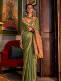 Graceful Green Tussar Silk Handloomed Saree - women's fashion mart