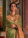 Graceful Green Tussar Silk Handloomed Saree - women's fashion mart