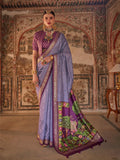 Luminous Lavender Designer Rajwadi Printed  Silk Saree - women's fashion mart
