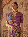 Luminous Lavender Designer Rajwadi Printed  Silk Saree - women's fashion mart