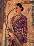 Dazzling Deep Pink Designer Rajwadi Printed  Silk Saree - women's fashion mart