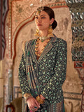 Elegant Aqua Green Designer Rajwadi Printed  Silk Saree - women's fashion mart