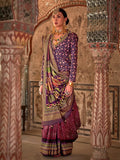 Heartwarming Wine Designer Rajwadi Printed  Silk Saree - women's fashion mart