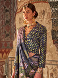 Iconic Light Purple Designer Rajwadi Printed  Silk Saree - women's fashion mart