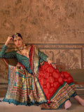 Ravishing Red Designer Rajwadi Printed  Silk Saree - women's fashion mart