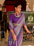 Luminous Lavender Silk Saree with Designer Hathi Pallu - women's fashion mart