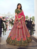 Elegant Embroidered Pink Silk  Lehenga Choli Set - women's fashion mart
