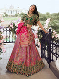 Elegant Embroidered Pink Silk  Lehenga Choli Set - women's fashion mart