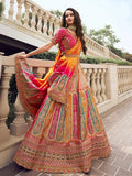Zarkan Embroidered Multi-Color Silk  Lehenga Choli Set - women's fashion mart