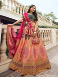 Elegant Multi-Color Embroidered  Silk  Lehenga Choli Set - women's fashion mart