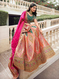 Elegant Multi-Color Embroidered  Silk  Lehenga Choli Set - women's fashion mart