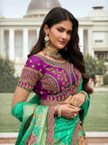 Elegant Embroidered Mint Green Silk  Lehenga Choli Set - women's fashion mart