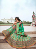 Elegant Embroidered Mint Green Silk  Lehenga Choli Set - women's fashion mart