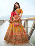 Elegant Yellow Embroidered  Silk  Lehenga Choli Set - women's fashion mart