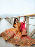 Elegant Yellow Embroidered  Silk  Lehenga Choli Set - women's fashion mart