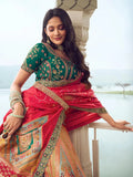 Elegant Embroidered Multi-Color Silk  Lehenga Choli Set - women's fashion mart