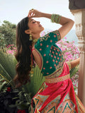 Elegant Embroidered Multi-Color Silk  Lehenga Choli Set - women's fashion mart