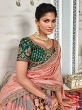 Pleasing Multi-color Banarasi Silk Bridal Lehenga Choli Set - women's fashion mart