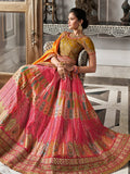 Divine Mustard-Pink Banarasi Silk Bridal Lehenga Choli Set - women's fashion mart