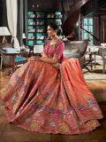 Heavenly Embroidered Banarasi Silk Bridal Lehenga Choli Set - women's fashion mart