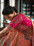 Heavenly Embroidered Banarasi Silk Bridal Lehenga Choli Set - women's fashion mart
