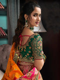 Luxurious Banarasi Silk Embroidered Bridal Lehenga Choli Set - women's fashion mart