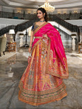 Glowing Golden Banarasi Silk Bridal Lehenga Choli Set - women's fashion mart