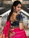 Glowing Golden Banarasi Silk Bridal Lehenga Choli Set - women's fashion mart